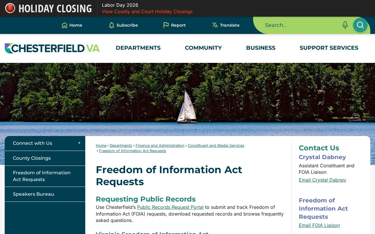 Meadowbrook residents directory Chesterfield FOIA request information